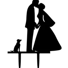 100 шт/партия креативный Жених и невеста с собакой дизайн Свадебный торт вставлена карта свадебный торт Топпер украшения для торта для вечеринки