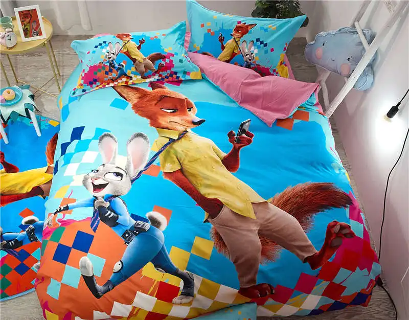 

Zootopia Judy Nick Printed bedding set 3/4/5pcs sanding warm duvet cover single/twin full/queen size girls children home decor