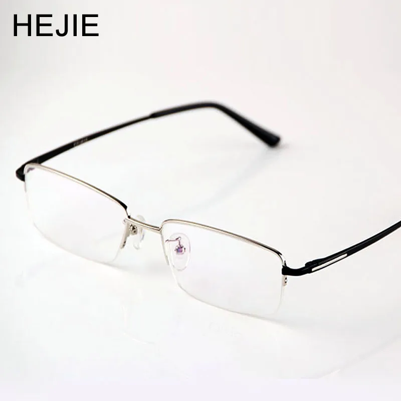 

Fashion Men Titanium&Alloy Eyeglasses Frames Durable Semi-rimless Clear Lens For Male Size 55-17-140 Y1201