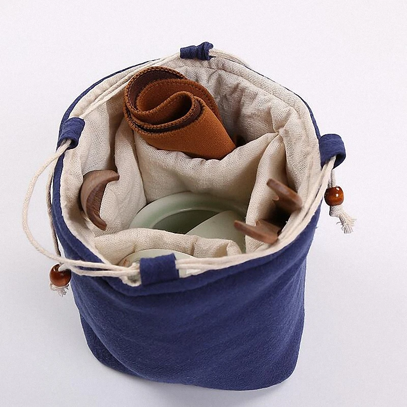 PINNY Cotton Linen Tea Cozies Can Be Put Into 1 Pot Of 4 Cups Travel Tea Sets Package Drawstring Bag Portable Accessories