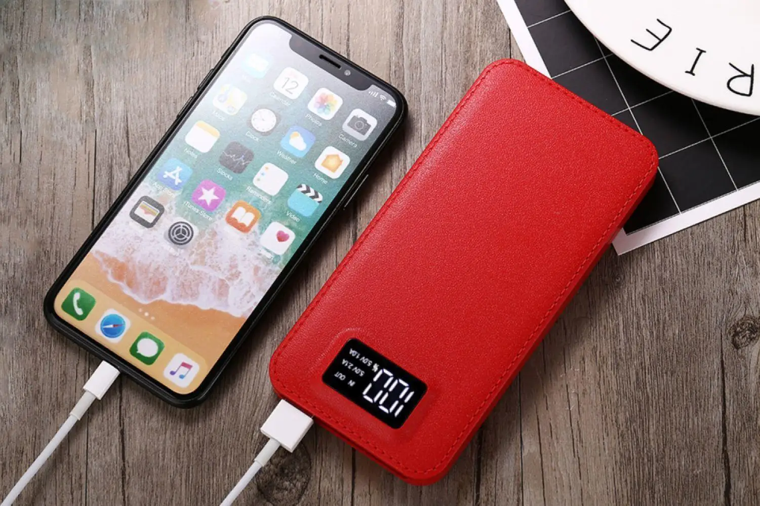 10000 мАч портативное зарядное устройство для быстрой зарядки 2 USB LCD мобильных