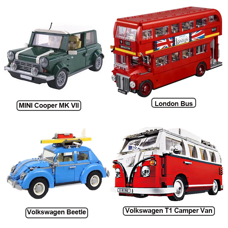 

21045 21002 21002 21001 T1 Camper Technic Building Blocks Bricks Toys 10220 10252 10242 Christmas Gift