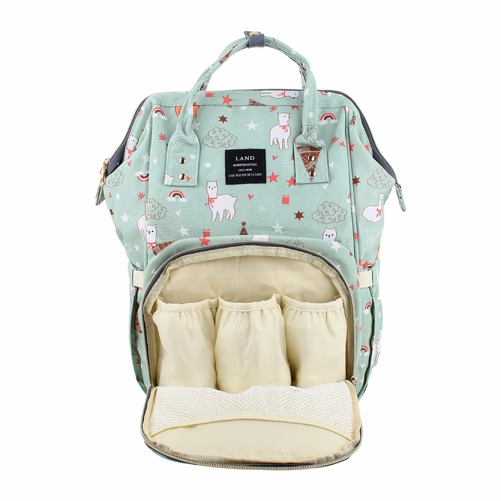 Мультяшная пеленка LAND, Большая вместительная сумка для детских подгузников, брендовая качественная сумка для кормления, модный дорожный рюкзак для ухода за ребенком, сумочка для мамы