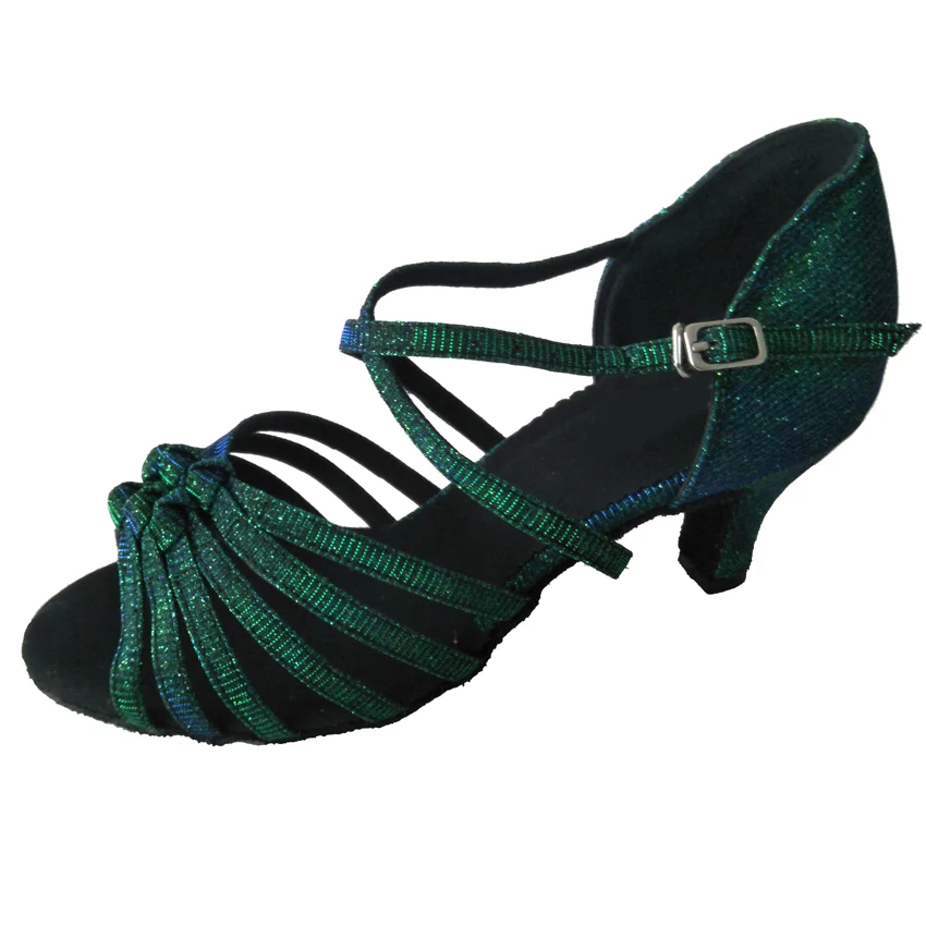 Elisha/танцевальная обувь, женские туфли на каблуке для сальсы, латинских танцев, с вечерние открытым носком, для бальных танцев, для вечеринки, свадьбы, зеленые/синие танцевальные туфли, сандалии