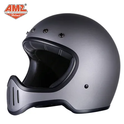 AMZ moto rcycle шлем из стекловолокна moto cross шлем casco moto rbike полное лицо cascos para moto DOT сертификация для унисекс - Цвет: Серый