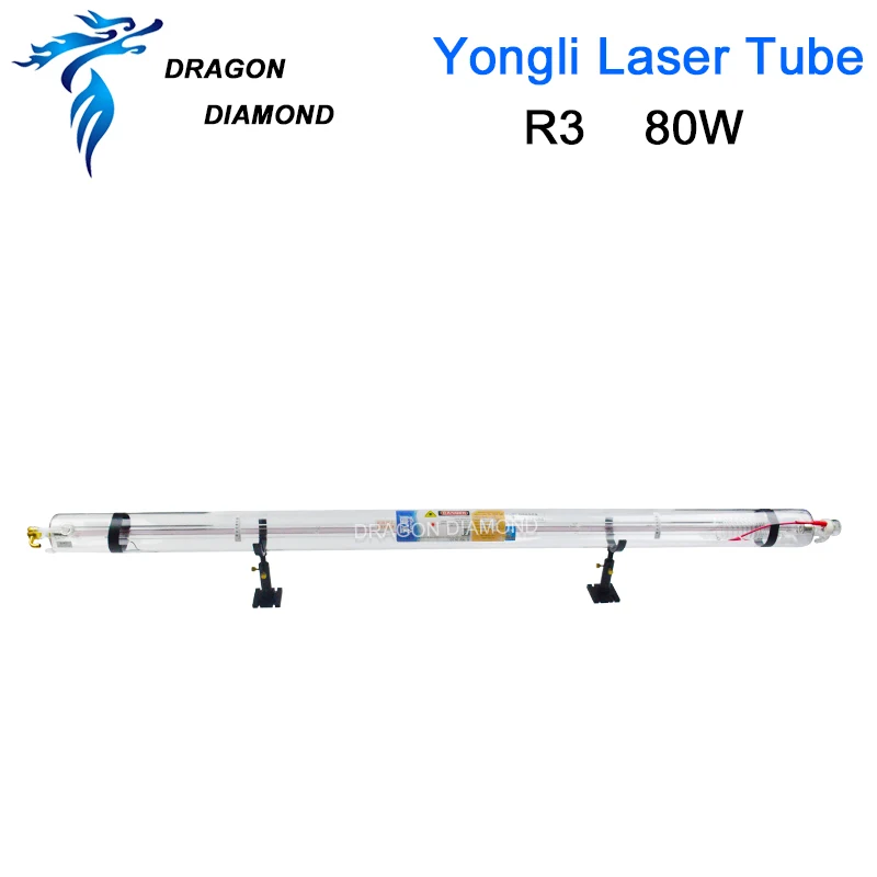 80 Вт Yongli R3 Co2 лазерная трубка металлическая головка длина 1250 мм диаметр 80 мм для CO2 лазерная гравировка резка машина