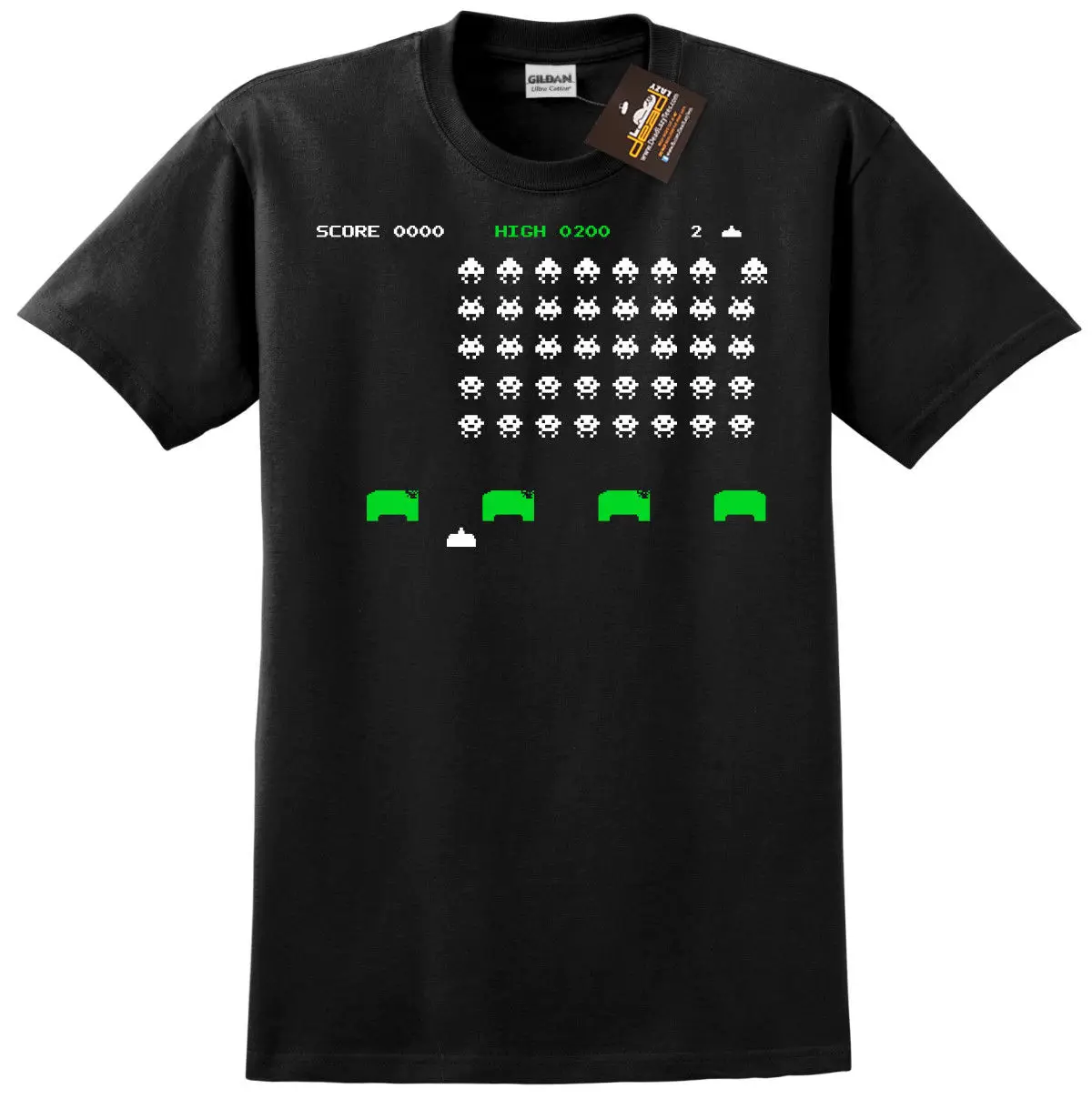 

2019 Funny Space Invaders Inspired T-Shirt Retro Atari Arcade Game Gaming Tee Shirt New Unisex Tee