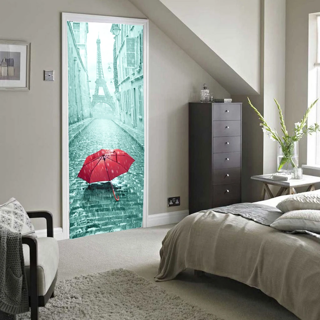 3D Self-adhesive Wall Sticker Door Wall Murals Fridge Stickers Art Poster Mural DIY Home Decoration