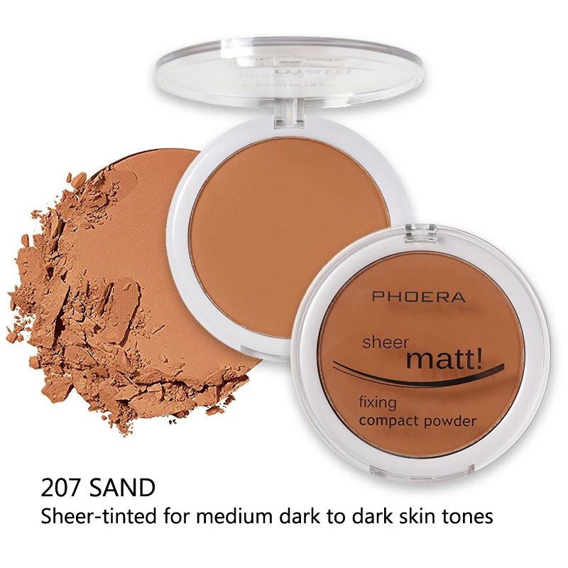 

PHOERA 1 Box Natural Full Coverage Makeup Power Texture Concealer Foundation Blush Rouge Powder Cake 8 Colors Choose