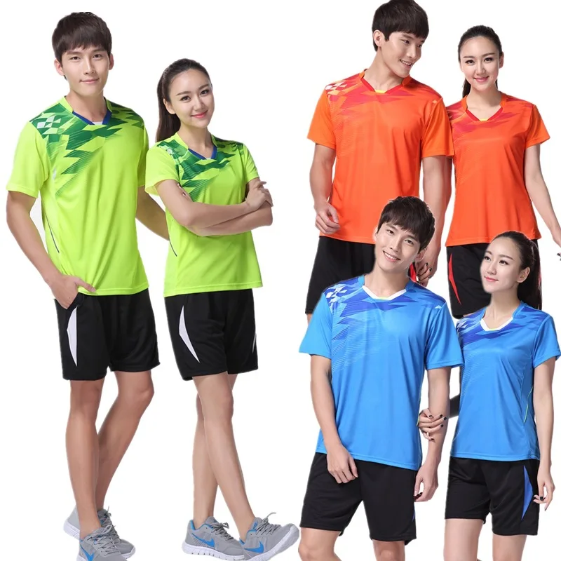 

2018 Women/Men badminton shirts short sleeved sportswear uniforms table tennis ( can t-shirt + short buy),pingpong jerseys shirt