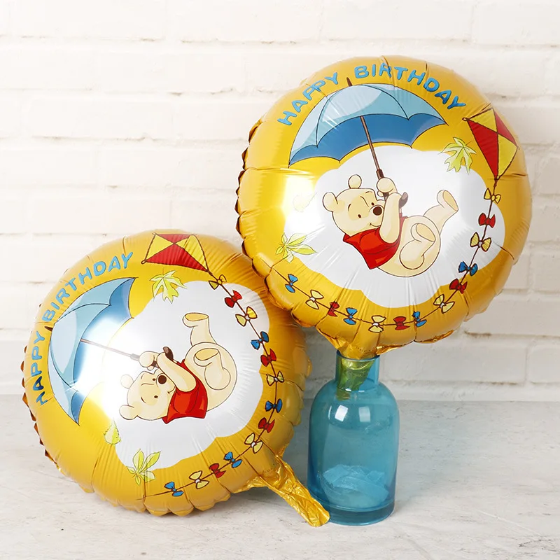 

5pcs/lot 18 inch Winnie The Pooh Theme Balloon kids happy Party Baby Birthday Party Decoration Supplies Helium Balloons