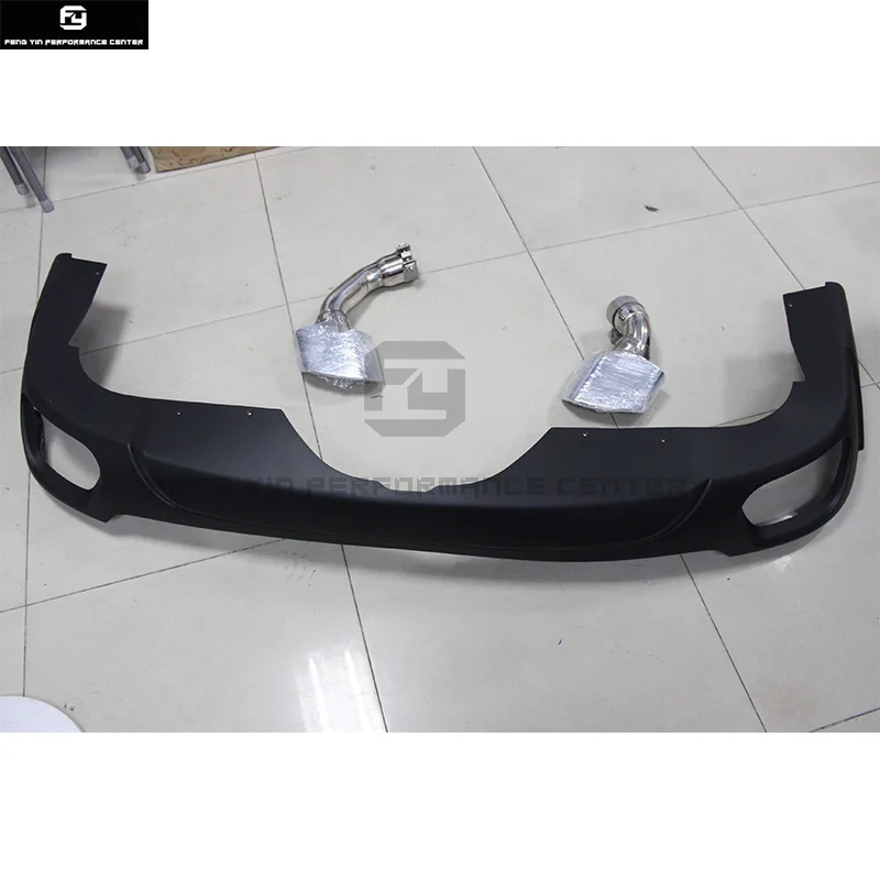 

F15 X5 F16 X6 to X5M X6M PP rear bumper diffuser Stainless Steel Muffler Exhaust Pipes tail throat For BMW F15 F16 14-17