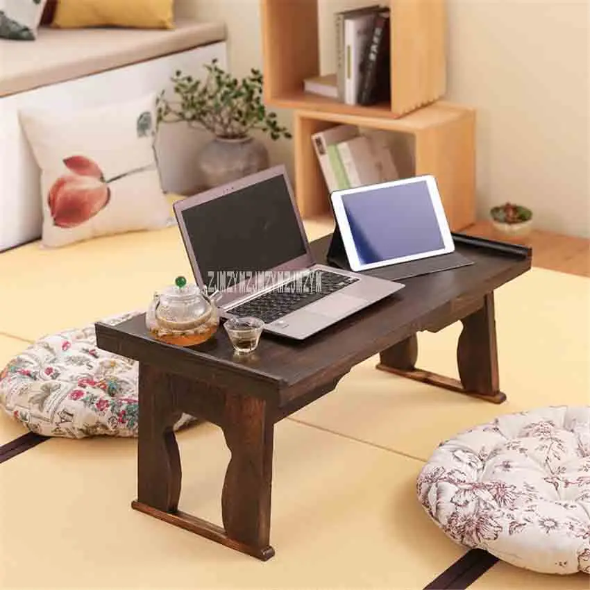 Japanese Style Antique Foldable Rectangle Solid Wood Tea Table Paulownia Wood Small Coffee Table Living Room Tatami Low Table