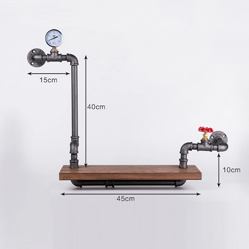 Найти радость деревянный промышленные стенки трубы полки украшение дома Хранение Держатели Стоек для Гостиная Дисплей ShelvesFJ040409