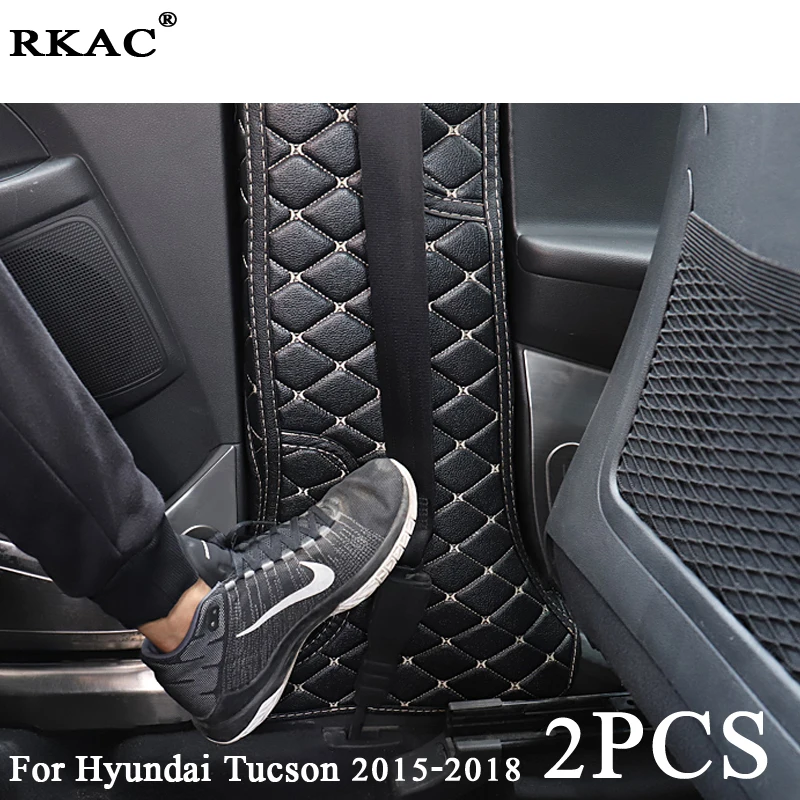 

RKAC For Hyundai Tucson 2015-2018 Car Interior Mouldings Kick Pad car doors Protection Mat Cushion Rear Seat Anti-Kick Pad