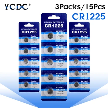 

YCDC 15pcs LM1225 BR1225 ECR1225 KCR1225 Battery Pack Replacement 3 V CR1225 Lithium Batteries For Calculator Watch Toy Clock
