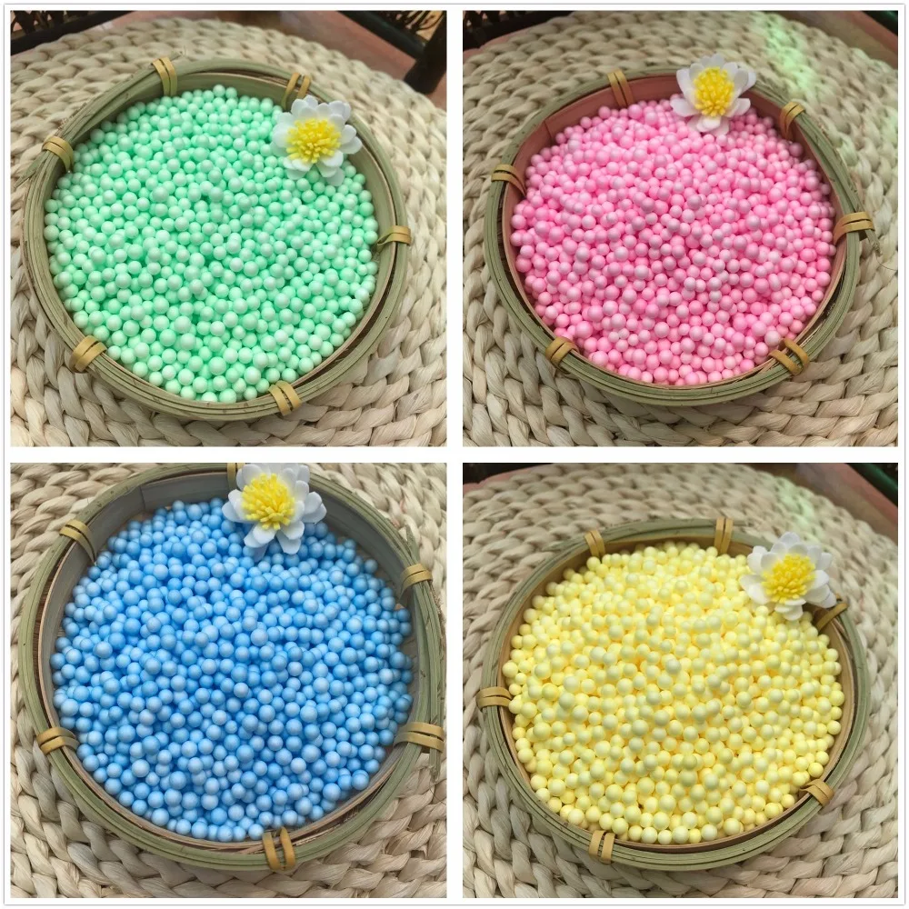 2-3.5mm 4-6mm Polystyrene Styrofoam Plastic Pastel Foam Mini Beads Ball DIY Slime Assorted Colors Decoration 10000pcs~16000pcs slime kit foam balls fluffy slime