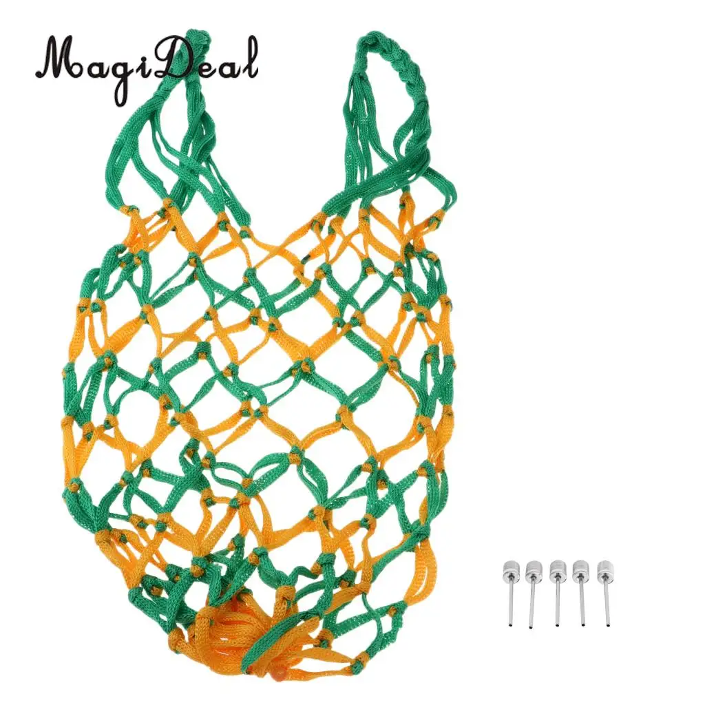  Sports Equipment Bags Mesh Ball Drawstring Cord w/ Ball Pump Needles for Basketballs FootballsSoccer Balls Volleyballs Softball