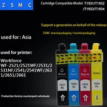 Cartouches d'encre t231 pour imprimante epson 193, 4 pièces, pour modèles WF-2521, 2521WF, 2531, 2531NF, 2541, 2541WF