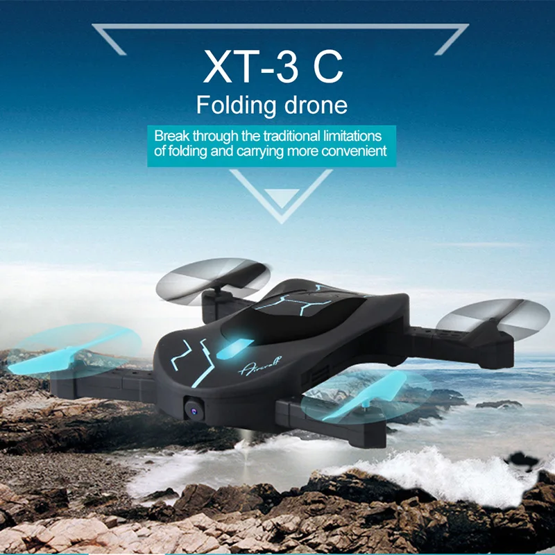 

Original Attop XT-3C Folding RC Dron Mini Foldable RC Helicopter Drone With Camera HD 3D Rollover Voice Control Rc Quadcopter