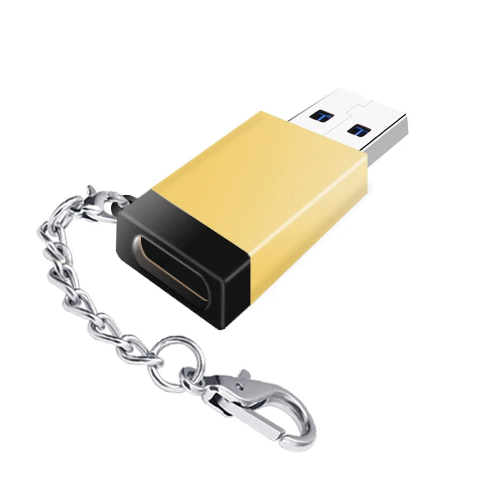 Type C To USB Keychain Adapter Black Phone Adapters USB 3.0 Male To USB C Female Adapters Support Data Transfer And Charge (3)