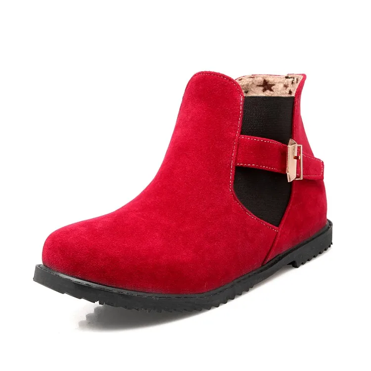 

2016 Big size 30-52 Botas Mujer Winter Boots New Round Toe Buckle Boots For Women Sexy Ankle Fashion Winter Shoes Casual 502