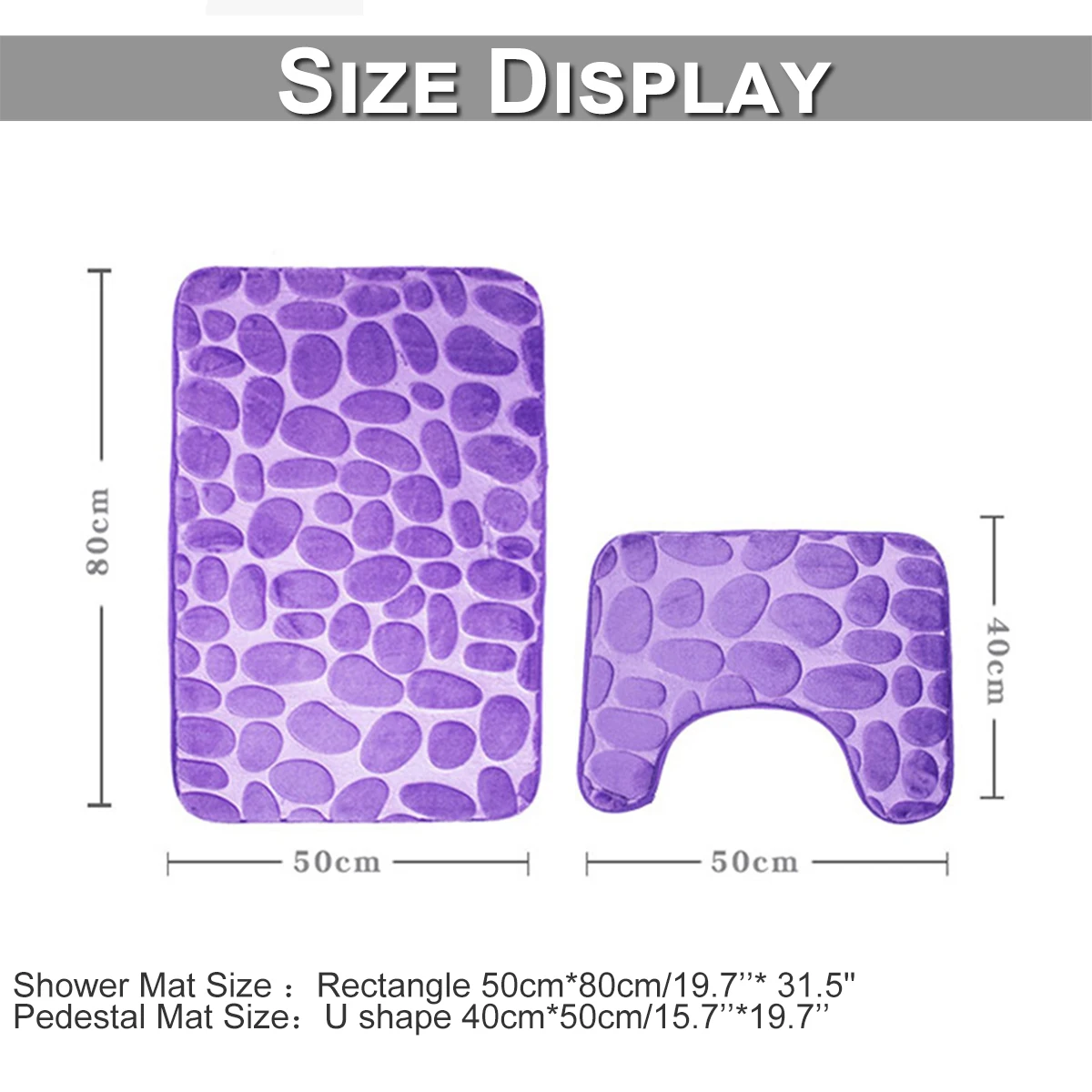 3D Cobblestone Toilet Floor Mat Set Bathroom Carpet 2PCS HD Print Pad Large Size Door Floor Seat Mattress 50*40 /50*80CM D20 3D Cobblestone Toilet Floor Mat Set Bathroom Carpet 2PCS HD Print Pad Large Size Door Floor Seat Mattress 50*40 /50*80CM D20