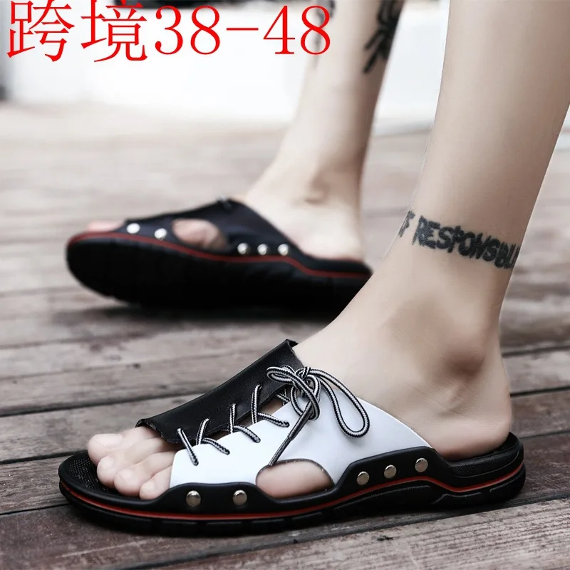 REETENE New Arriver Slippers For Men High Quality Genuine Leather Men's Slippers Outdoor Breathable Casual Man Shoes Men Flats REETENE New Arriver Slippers For Men High Quality Genuine Leather Men's Slippers Outdoor Breathable Casual Man Shoes Men Flats