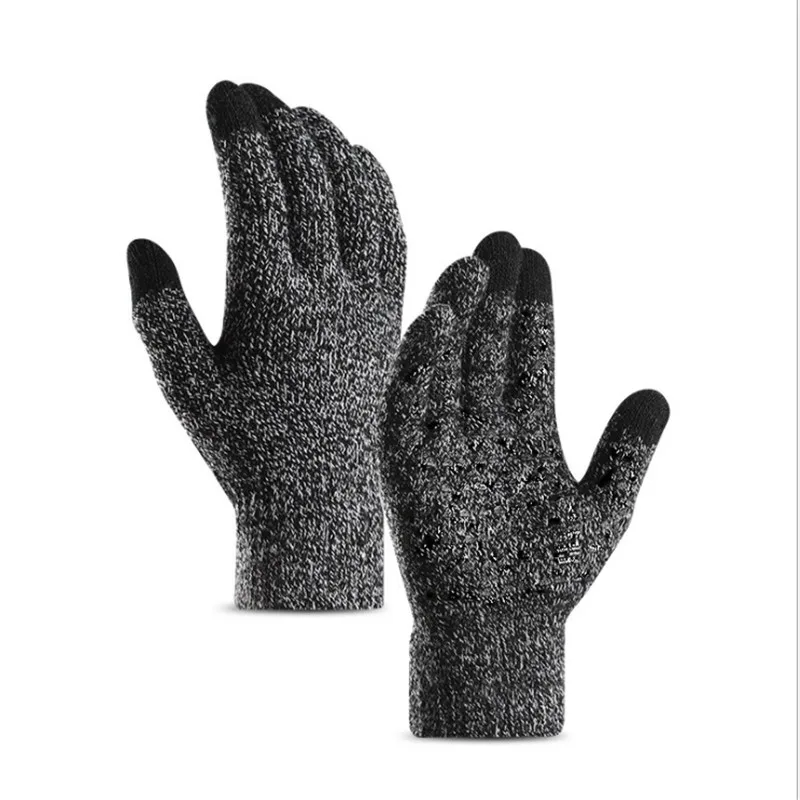 Вязаные перчатки для деловых мужчин и женщин, зима-осень, сенсорный экран, высокое качество, для мужчин, толстые, теплые, шерсть, кашемир, для мужчин, 6 цветов