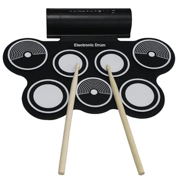 

Hot Sale Portable Electronic Roll Up Drum Pad Kit USB MIDI Machine Silicone Percussion Instruments with Drumstick Foot Pedal