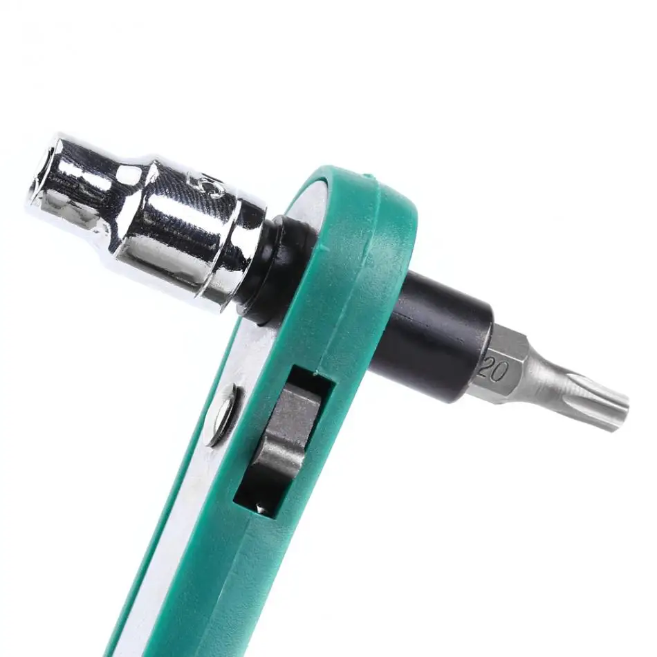 1 Set 1/4" Flexible Head Ratchet Spanner Wrench Screwdriver Ratchet