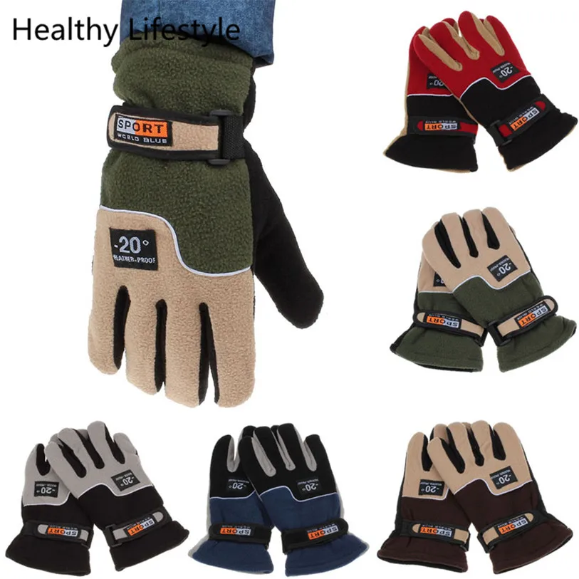 

Bicycle Gloves Men 2018 New Windproof Men Thermal Winter Warm Motorcycle Ski Snow Snowboard Gloves Mitten Polar Fleece Hot B#