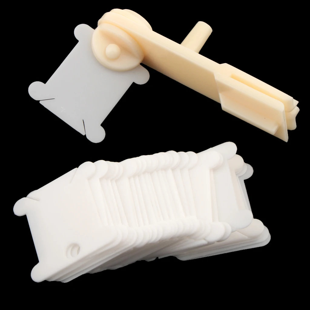Hand Operated Yarn Wool Thread Winder Holder Tool Machine with 30 Pieces Plastic Bobbins