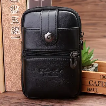 

2017 Best Sellers Genuine Leather Men Fanny Packs Fashion Style Cow Leather Retro Male Waist Bag