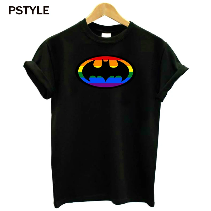 

Pstyle T Shirt Women Lbgt Pride Super Print Tshirt Rainbow Graphic T-shirt Short Sleeve Casual Black Woman Tops Tee Shirt Femme