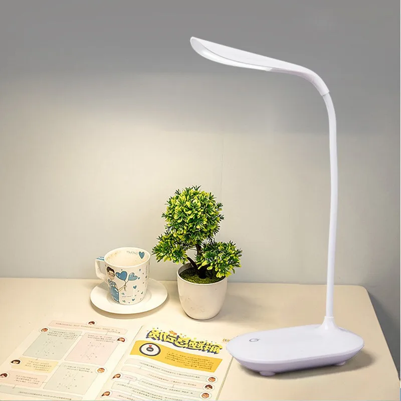 

AC 5V USB cable reading light touch 3 files dimming 14Leds bedside book reading study office workbench children table lamp