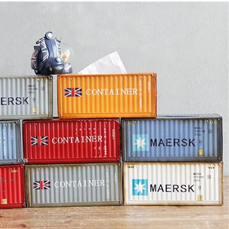 

1Pcs Home Retro Container Design Iron Tissue Box Car Napkin Paper Container Metal Paper Towel Storage Case Home Decor