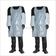 Лучшие продажи 100 шт./кор. одноразовые поли фартуки для тату пластиковые одно использование фартуки для тату с рукавами постоянный аксессуар для макияжа