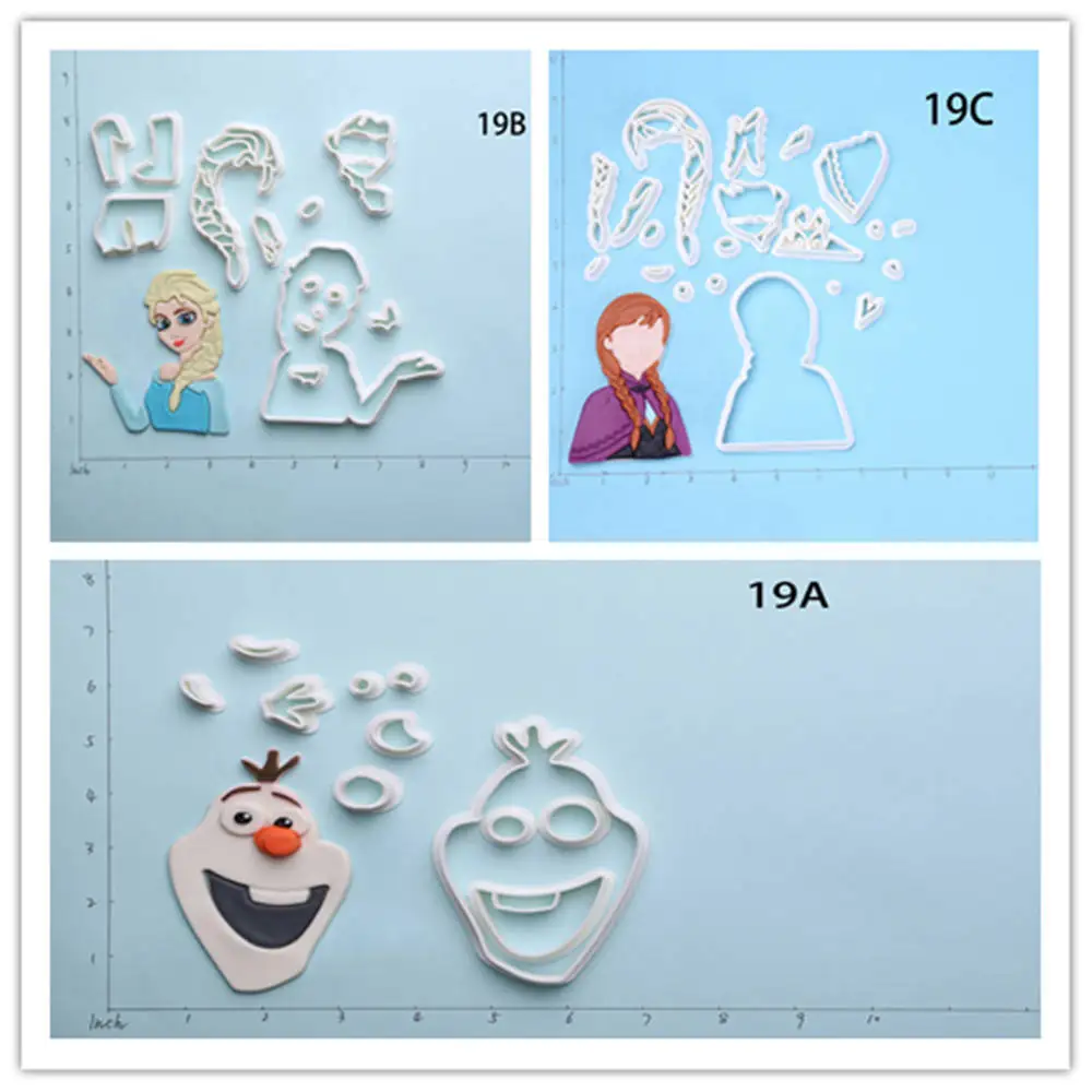 

Popular Film Frozen Character Cookie Cutter Fondant Cake Cutter Custom Made 3D Printed Cookie Cutter Set Cake Decorating Tools