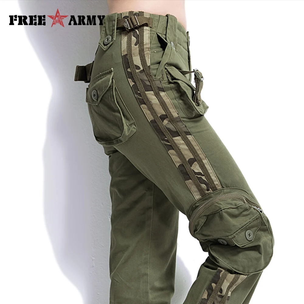 Новые мужские и женские Брюки Cargo военные камуфляж Свободные Camo Combat Камуфляж