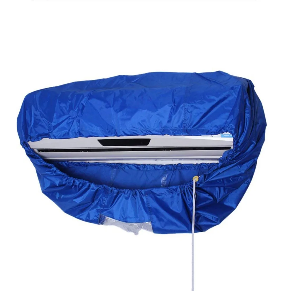 

2-3P Blue Air Conditioner Cover Anti dust covers Durable Waterproof Peva Cleaning Cover For DIY Washing Household Cleaning Tools
