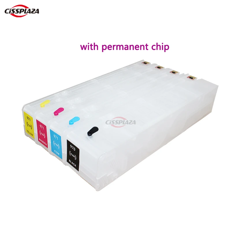 

CISSPLAZA compatible For HP 970 971 Officejet Pro X451dn x451dw X551dw X476dn X476dw X576dw refillable ink cartridge with chip