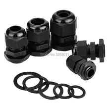 34 шт. кабельный сальник для герметизации провода нейлона Пластик Водонепроницаемый регулируемый 3-16 мм Кабельные соединители кабеля сальниковые соединения с прокладками PG7 PG9 PG11 PG16