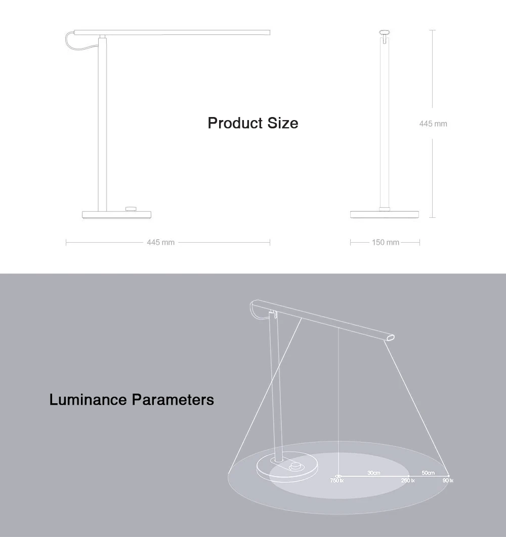 1 mi jia MJTD01YL mi умный светодиодный настольный светильник, настольная лампа Dim mi ng, светильник для чтения, WiFi, Enab, светодиодный, работает с Alexa mi Home APP, 100-240 В