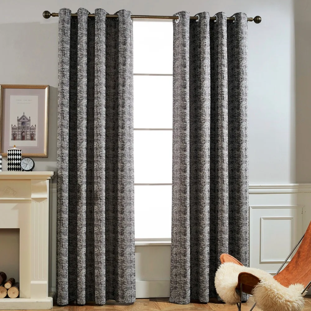 

GIGIZAZA Black Jacquard Heavy High Blinds Ivory Grey Black Out Curtains for Living Room Decoration Drape Cortina for Kitchen