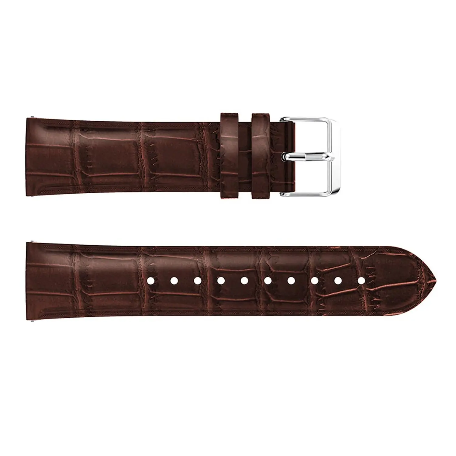 Ремешок из натуральной крокодиловой кожи для samsung Galaxy Watch 42 мм 46 мм, умный ремешок для наручных часов, браслет, ремень - Цвет ремешка: Коричневый