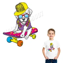 Крутая собака Железо на патч теплопередача джинсовые пользовательские наклейки на футболки моющиеся DIY аксессуары аппликации для рюкзака