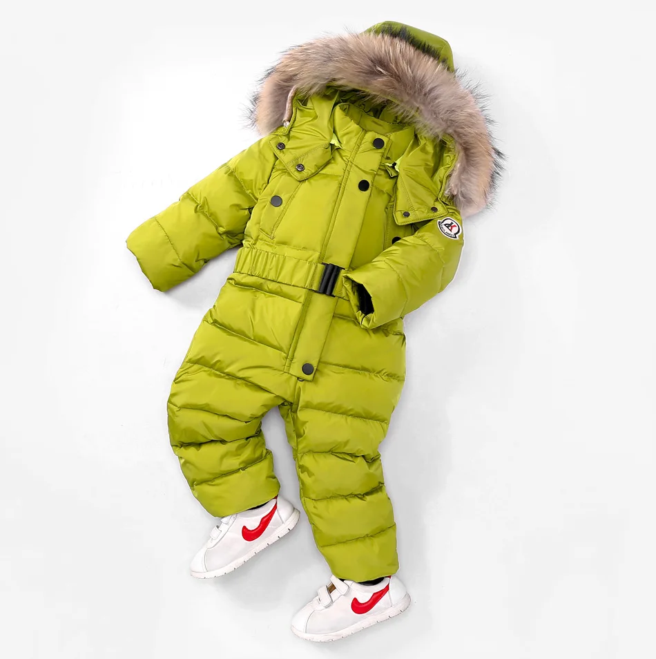Детский лыжный костюм для русской зимы на-30 градусов, зимний комбинезон для маленьких мальчиков, комбинезоны, одежда, водонепроницаемый пуховик, теплая куртка, верхняя одежда для девочек