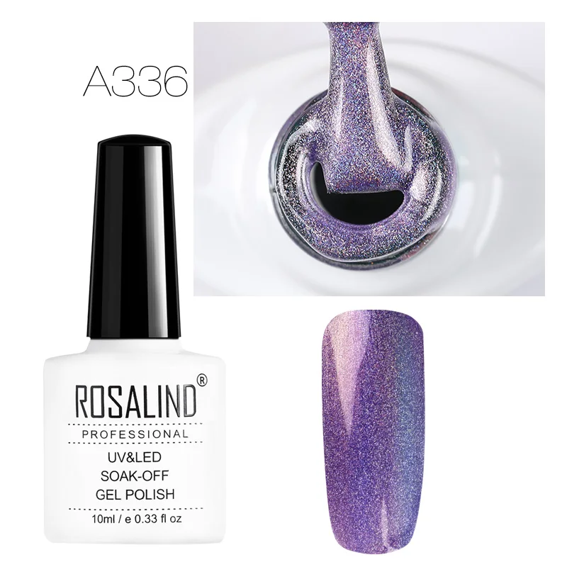 ROSALIND 10 мл Гель-лак для ногтей цветной голографический Полупостоянный УФ-праймер лак для ногтей отмачиваемый Гель-лак для ногтей маникюр - Цвет: A336