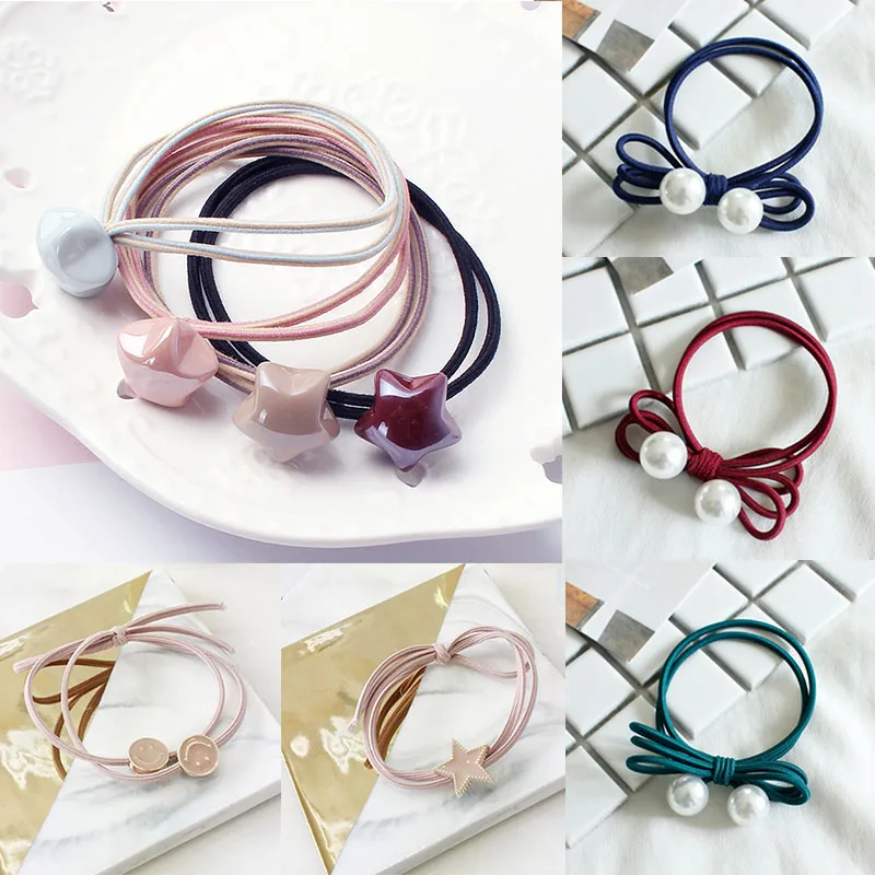 

Hot Korean Star Girls Hair band Simple Elastic Hair Rope Women Ponytail Rubber Band Head rope